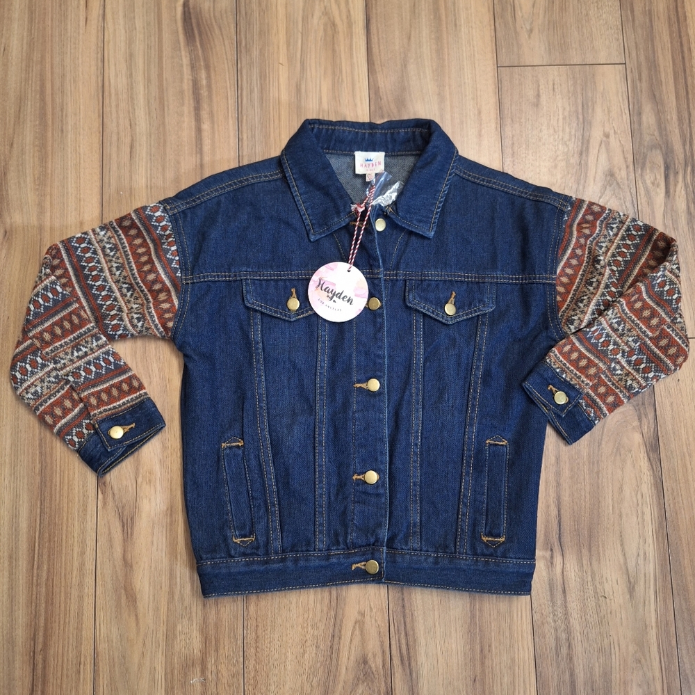 Hayden Girls Denim sweater sleeved jacket